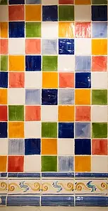 Background tile, Color white, Style handmade, Ceramics, 10x10 cm, Finish matte
